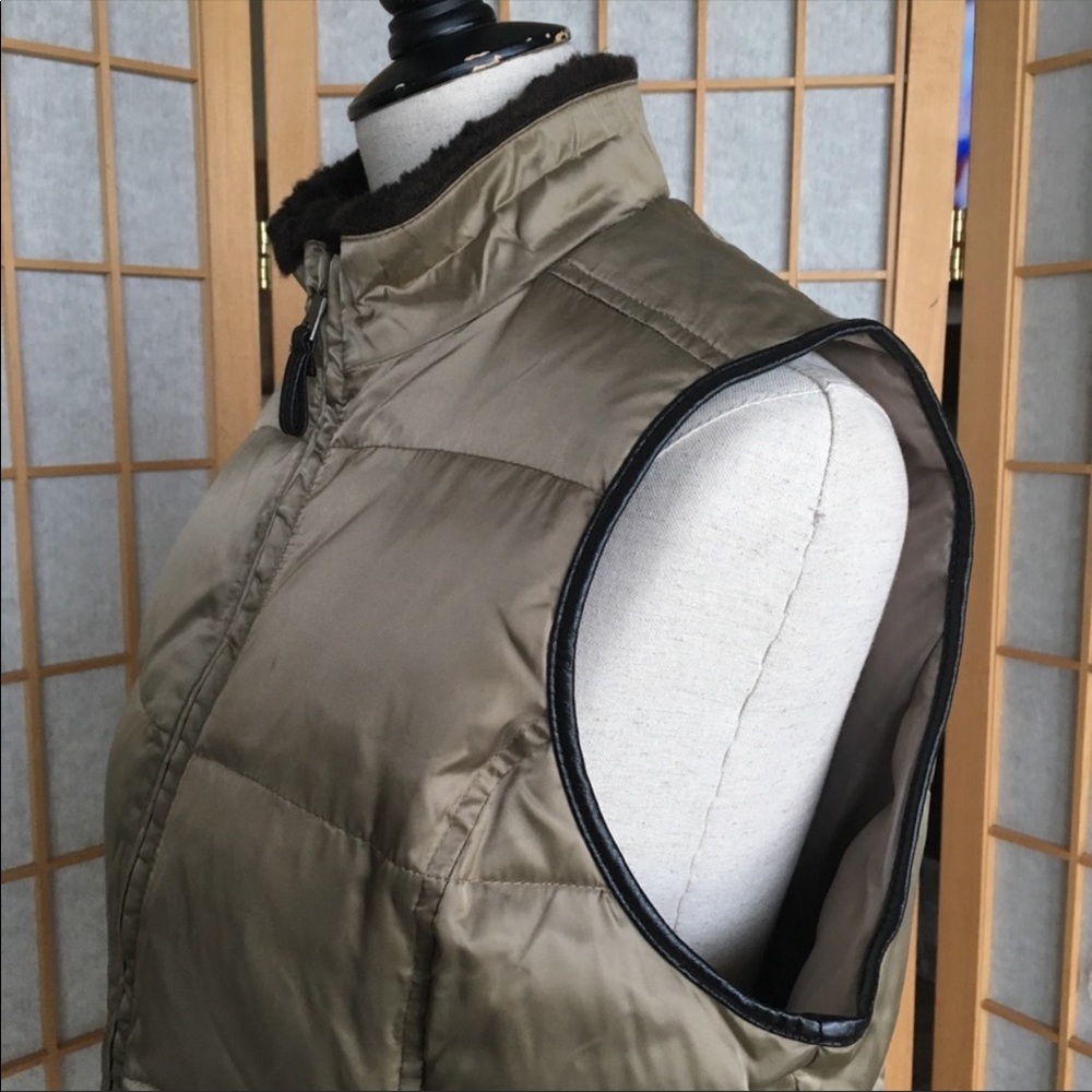 Charter Club Gold Feather Down Vest SZ MP - Picture 4 of 8
